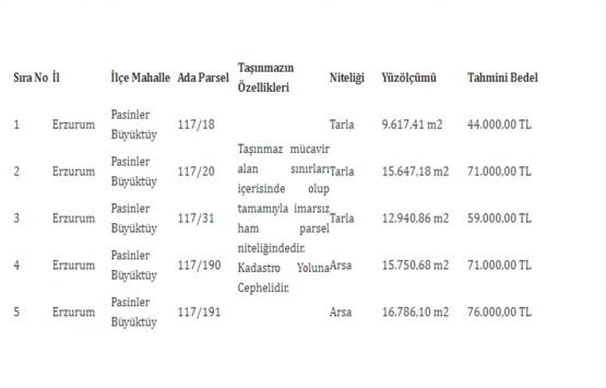 TMSF, Lalezar Termal A.Ş.’ye ait gayrimenkulleri satışa çıkardı!