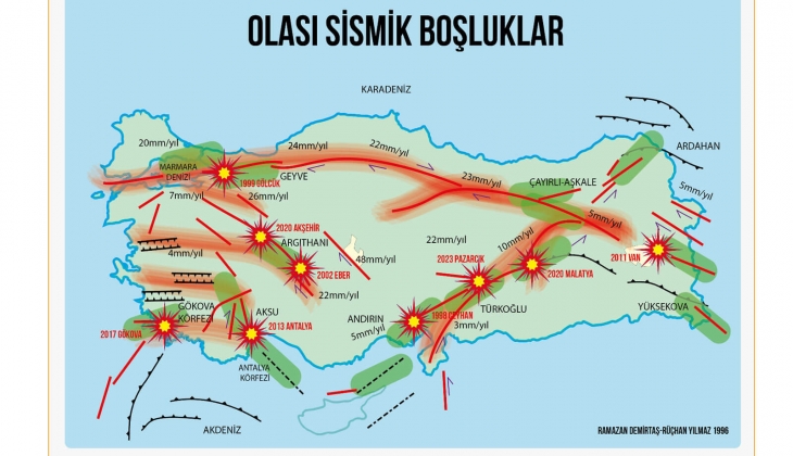 Deprem uzmanı Dr. Ramazan Demirtaş açıkladı: Büyük deprem üretme potansiyeli çok yüksek fayların olduğu 6 sismik boşluk!