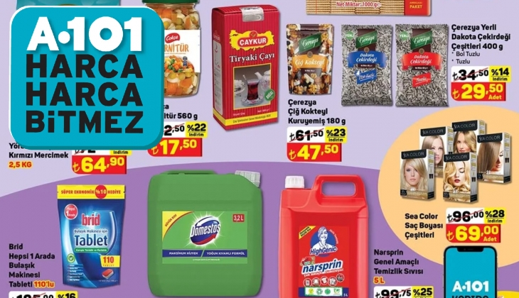 A101'de yüzde 30'a varan indirim! Çaykur çay 70 liraya, çamaşır suyu 85 liraya düştü! A101 23 Aralık kataloğu...