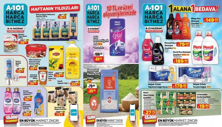 A101 8-14 Haziran 2024 yeni aktüel kataloğu! A101’de Ülker, Lipton, Eti, Komili, ABC ve Torku ürünlerine dev indirim!