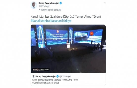 Cumhurbaşkanı Erdoğan dan Kanal İstanbul paylaşımı!