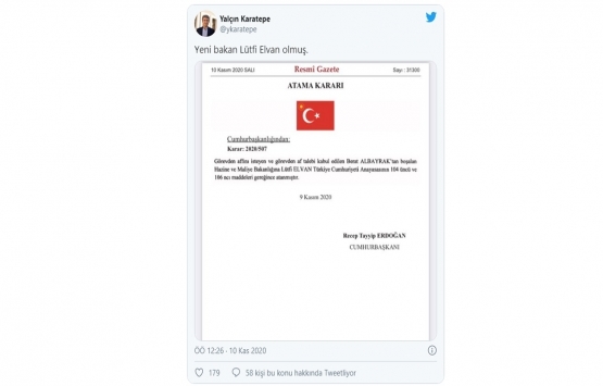 Hazine ve Maliye Bakanlığı görevine Lütfi Elvan atandı!