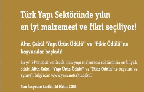 24. Yapı Ürün Ödülü ne başvurular başladı!