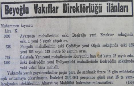 1941 yılında Beşiktaş Emektar Sokak'ta ahşap bir ev 3.096 liraya satılacakmış!