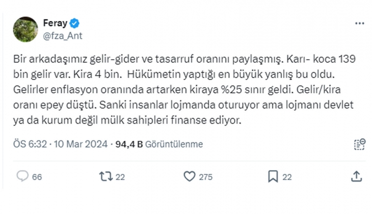 Artık sanki kiracılar lojmanda oturuyor, lojmanı da ev sahibi finanse ediyor!