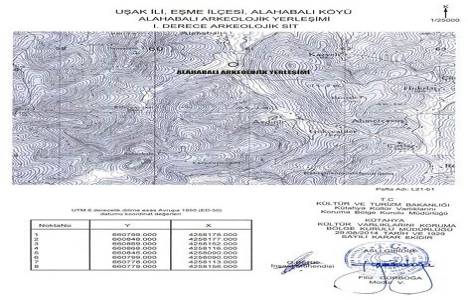 Uşak Alahabalı da 1. derece arkeolojik sit alanı belirlendi!
