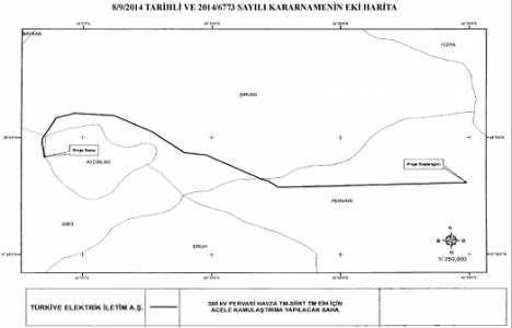 Pervari Havza TM-Siirt TM Enerji İletim Hattı Projesi için kamulaştırma!