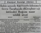 1944 yılında Tarabya'da 1.837 metrekare arsa sekiz sene taksitle satılacakmış!