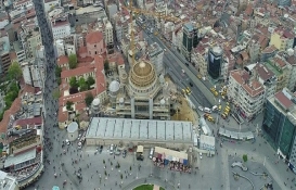 Taksim Camii inşaatında son durum havadan görüntülendi!