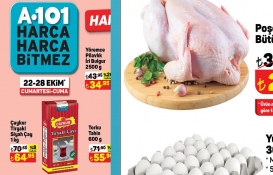 A101'de çılgın indirim! 1 kg çaykur çay 64 TL, tüm piliç 29 TL, 30'lu yumurta 58 TL! 22 ekim 2022 fiyat listesi