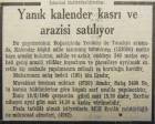 1945 yılında Kalender Kasrı ve 153 dönüm arazisi 150 bin liraya satılacakmış!