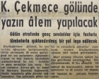 1958 yılında Küçükçekmece Gölü'nde alem yapılacakmış!