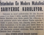 1952 yılında İstanbul'un en modern mahallesi Sarıyer'de kurulacakmış!