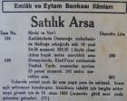1935 yılında Divanyolu'nda 241 metrekare arsa 965 lira teminatla satılacakmış!