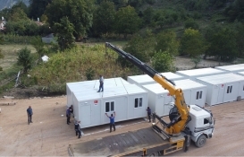 Sinop'ta evlerini kaybeden vatandaşlar için konteyner evler yerleştirildi!