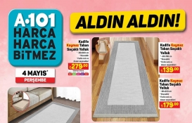 A101’de iğneden ipliğe indirim var! Yolluk 280 TL’ye, halı 240 TL’ye, pirinç 40 TL’ye düştü!