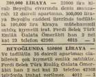 1945 yılında Beyoğlu'nda 35 daireli bir apartman 550 bin liraya satılacakmış!