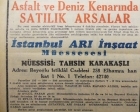 1954 yılında Florya'da deniz ve asfalt kenarında metrekaresi 7 liraya arsa!