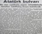 Unkapanı ile Yenikapı arasında açılan Atatürk Bulvarı 2.649.611 liraya mal olmuş!