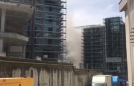 Ayazağa'daki lüks site inşaatında yangın!